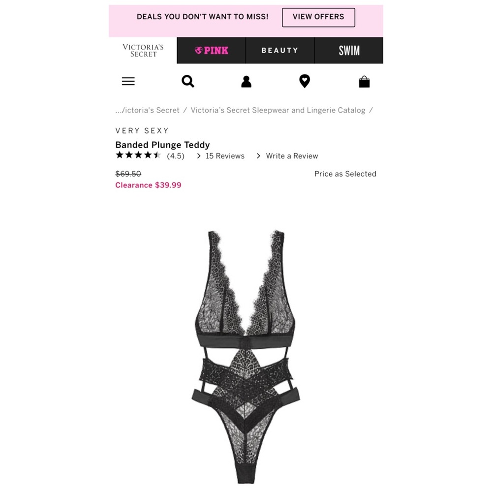 🖤Victoria’s Secret black lace teddy🖤 - Picture 10 of 10